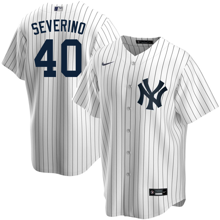 2020 Nike Men #40 Luis Severino New York Yankees Baseball Jerseys Sale-White